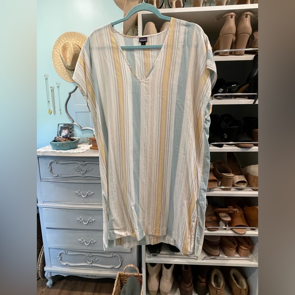 Patagonia Striped Swim Coverup - Blue, Yellow, White